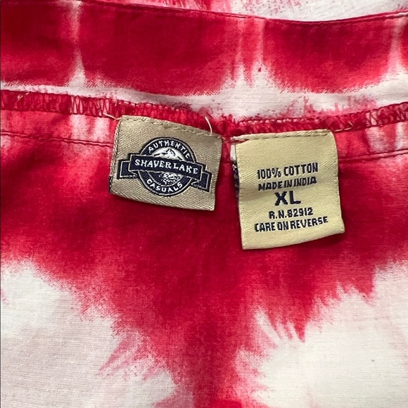 Red and White Tie-Dye Blouse - Picture 6 of 7
